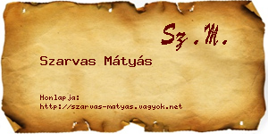 Szarvas Mátyás névjegykártya